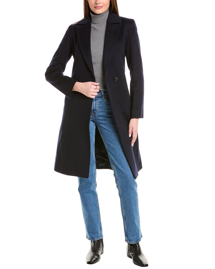 Sofiacashmere Wool & Cashmere-blend Coat In Blue