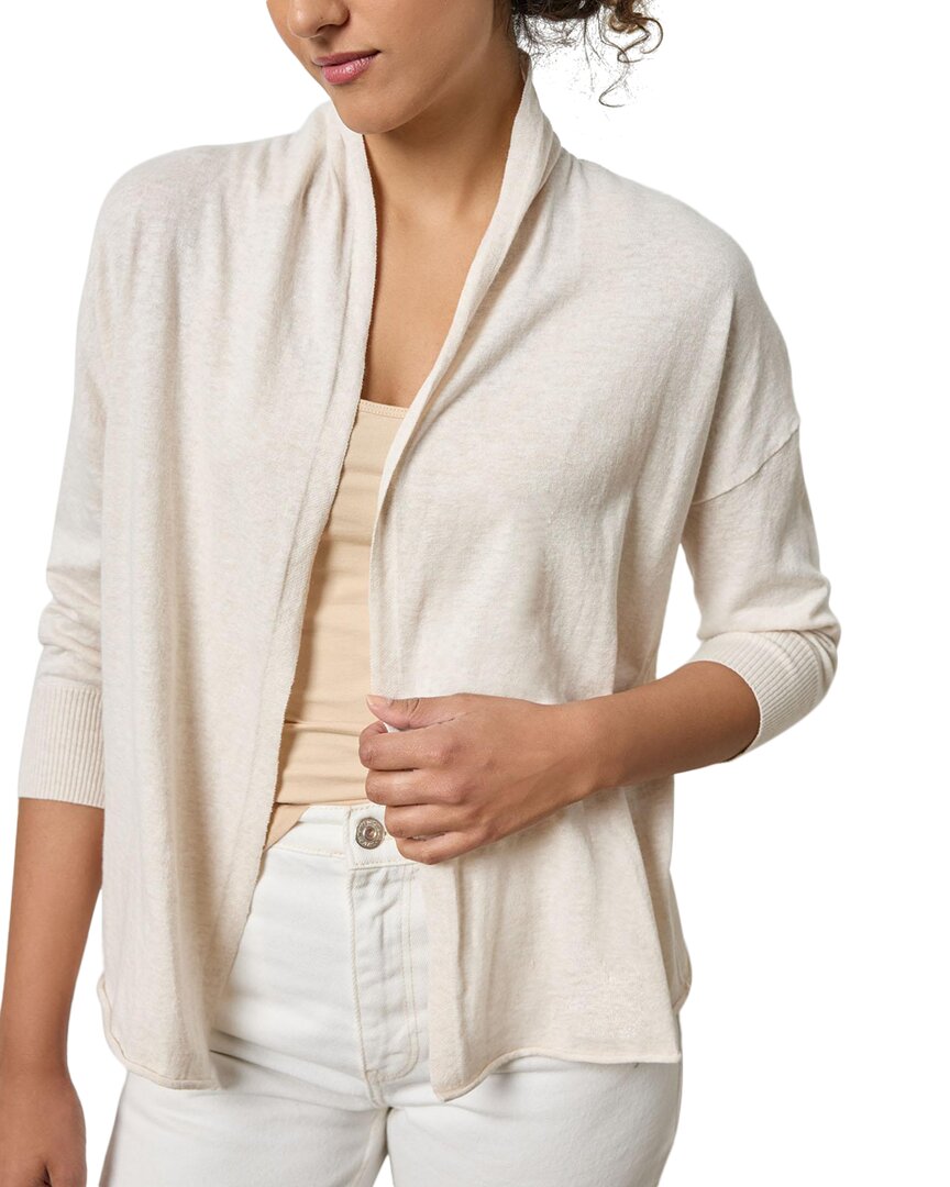 Lilla P Easy Open Linen-blend Cardigan In Neutral