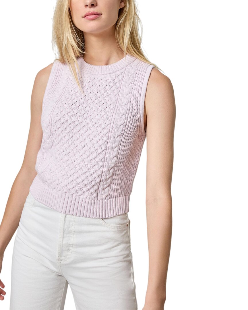 Lilla P Cropped Cable Tank Sweater