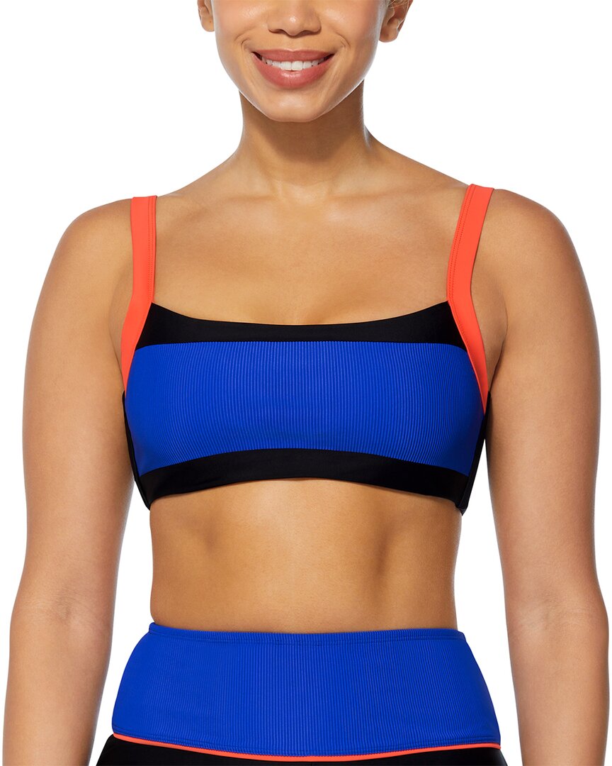 Reebok Colorblock Bra In Blue