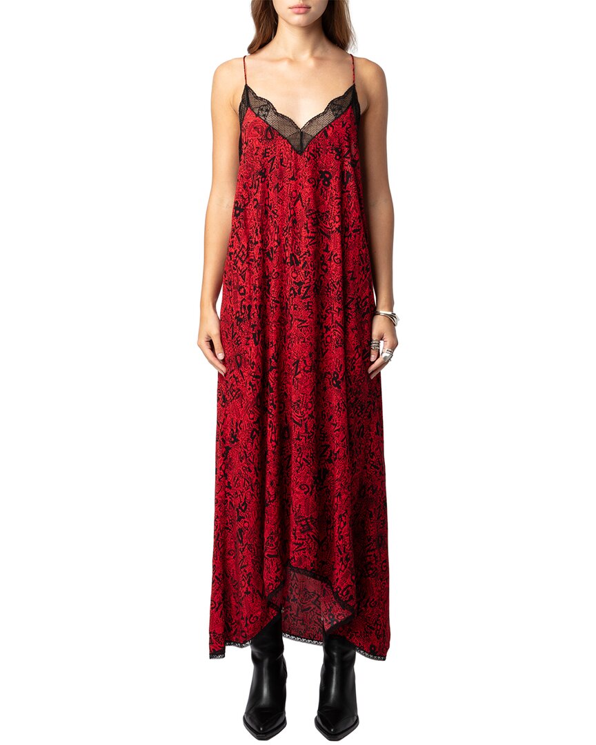 Zadig & Voltaire Risty Soft Wild Voltaire Dress In Red