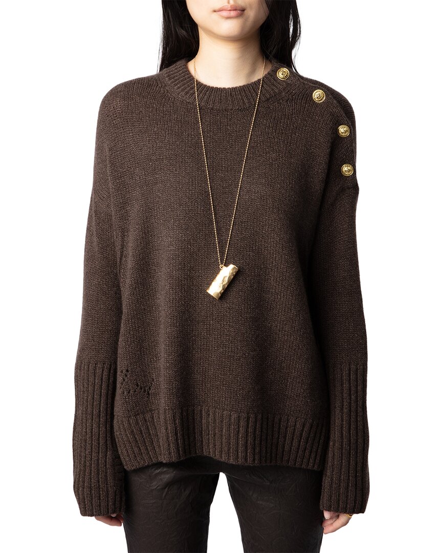Zadig & Voltaire Malta Cashmere Sweater In Brown