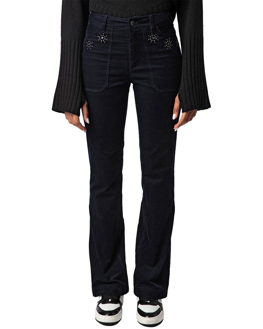 Zadig & Voltaire Pista Corduroy Studs Pants In Black