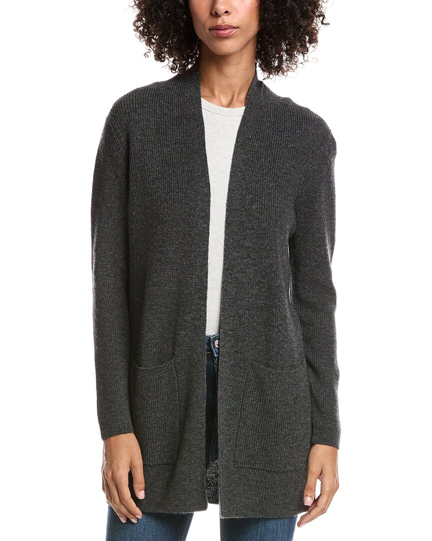 Forte Cashmere Wool & Cashmere-blend Drape Cardigan In Gray