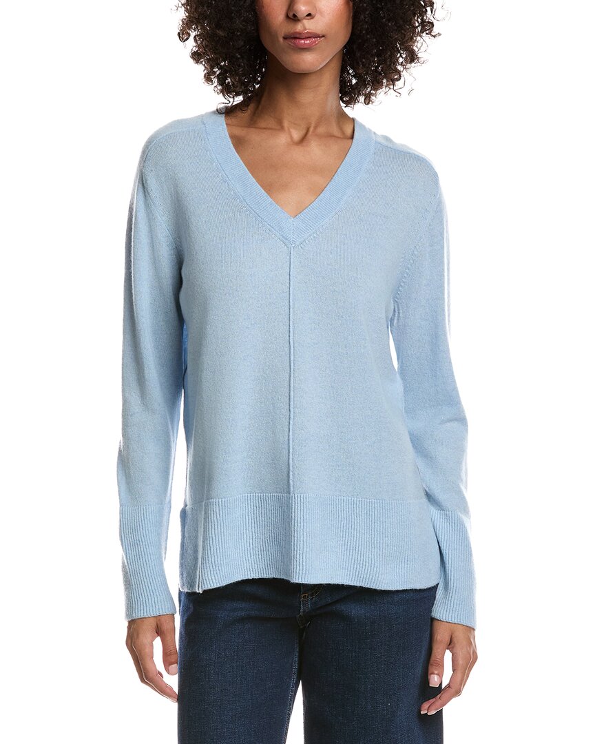 Forte Cashmere Easy Wool & Cashmere-blend Sweater In Blue