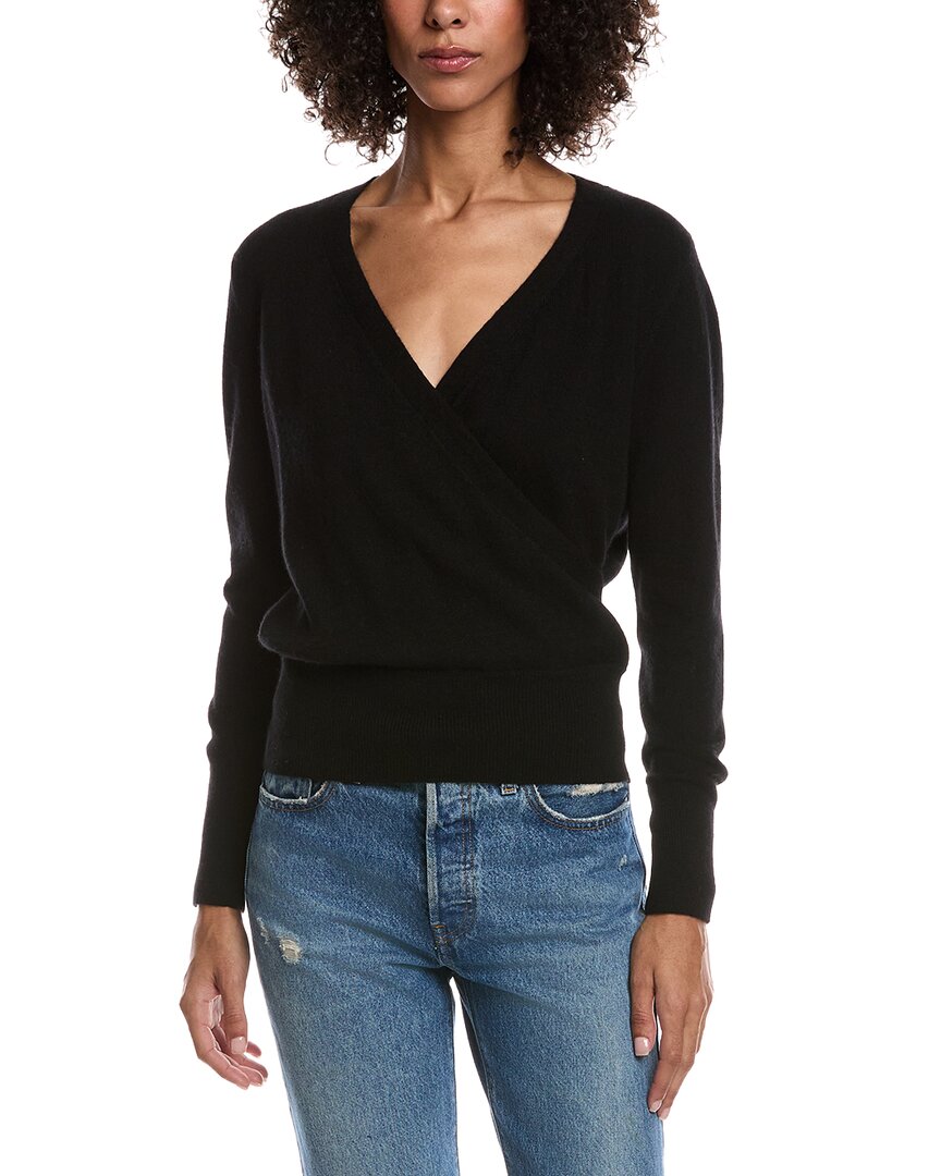 Forte Cashmere Drape Surplus Cashmere Pullover In Black