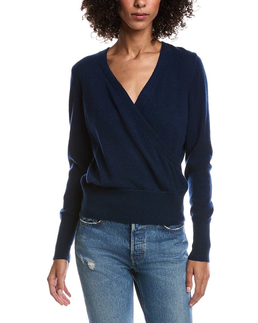 Forte Cashmere Drape Surplus Cashmere Pullover In Blue