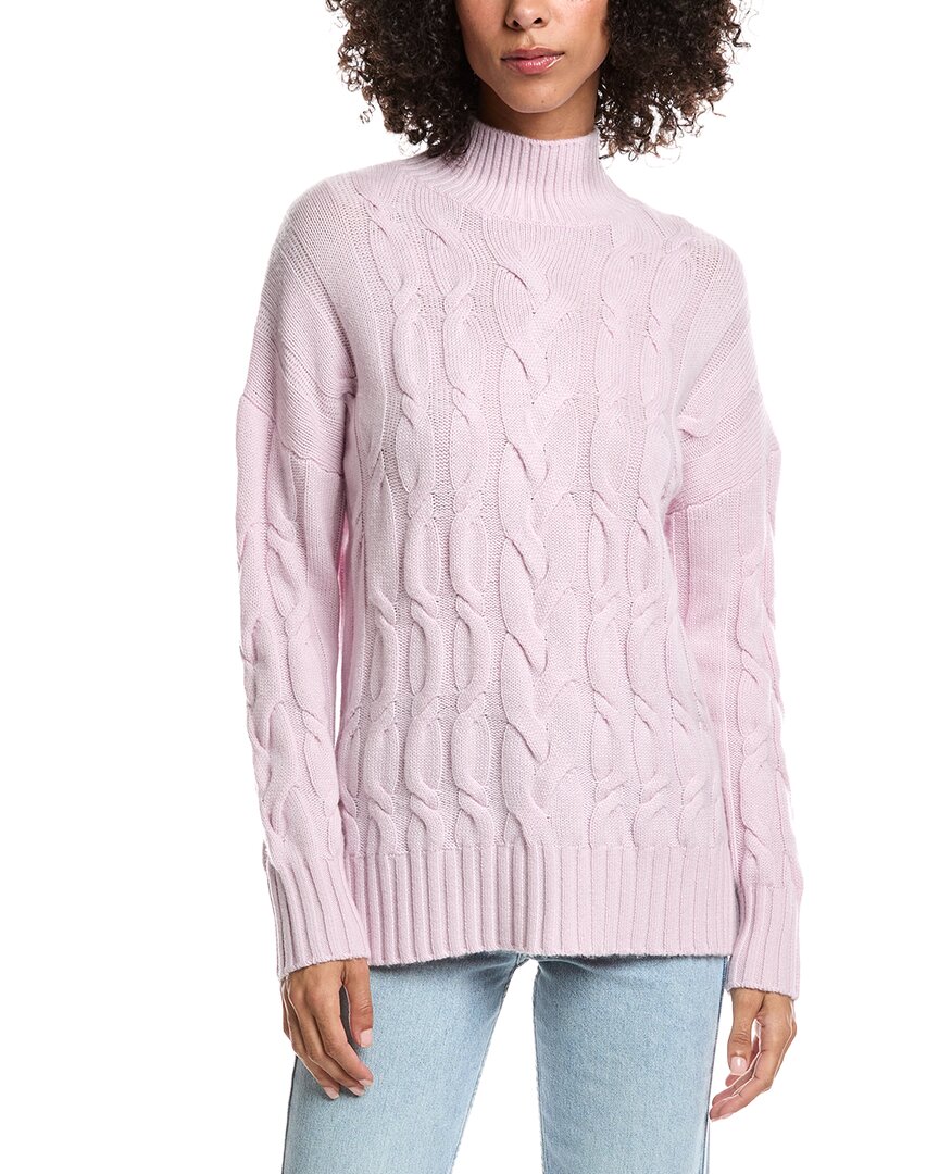 Forte Cashmere Luxe Wool & Cashmere-blend Cable Sweater In Pink