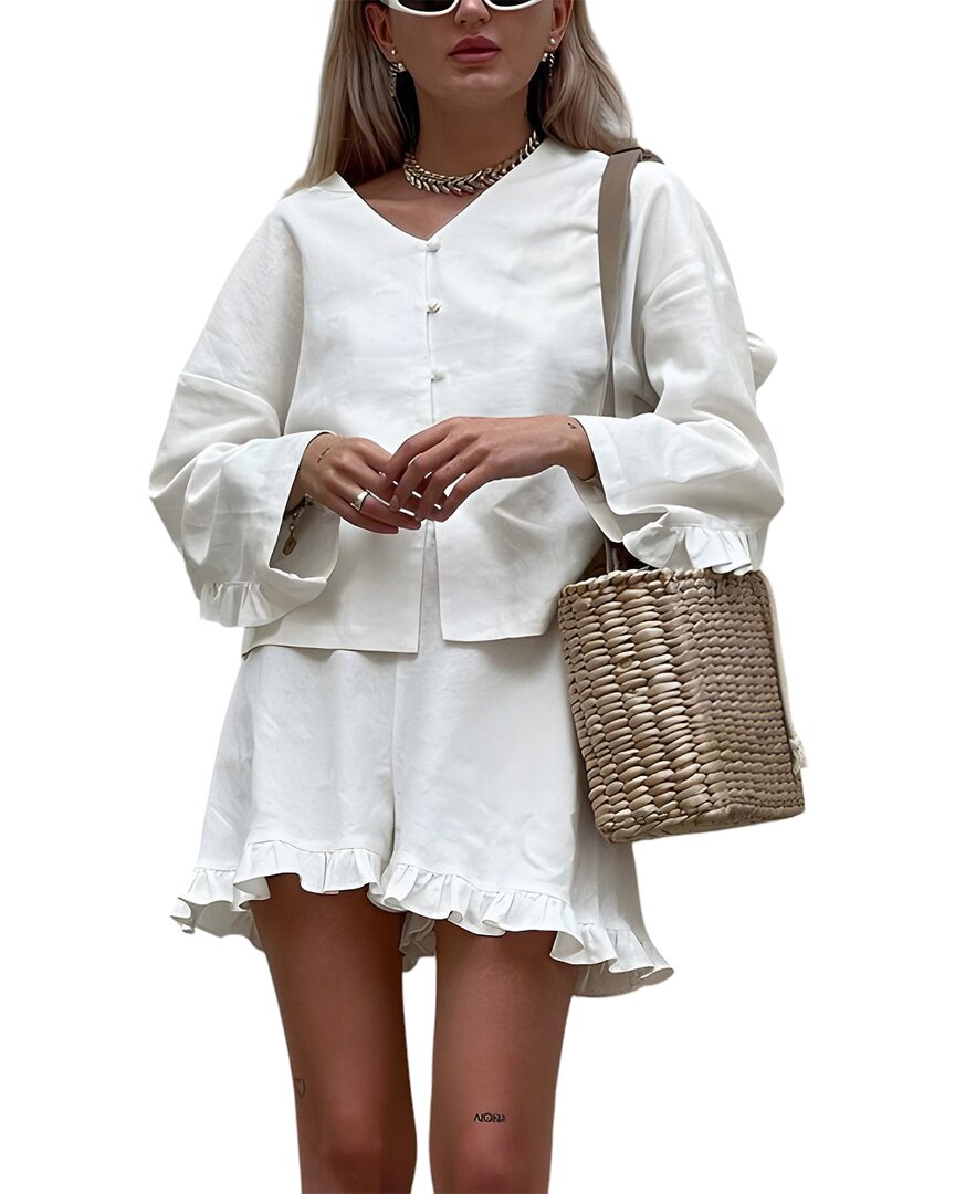Camila Blanco 2pc Shirt & Short Set In White