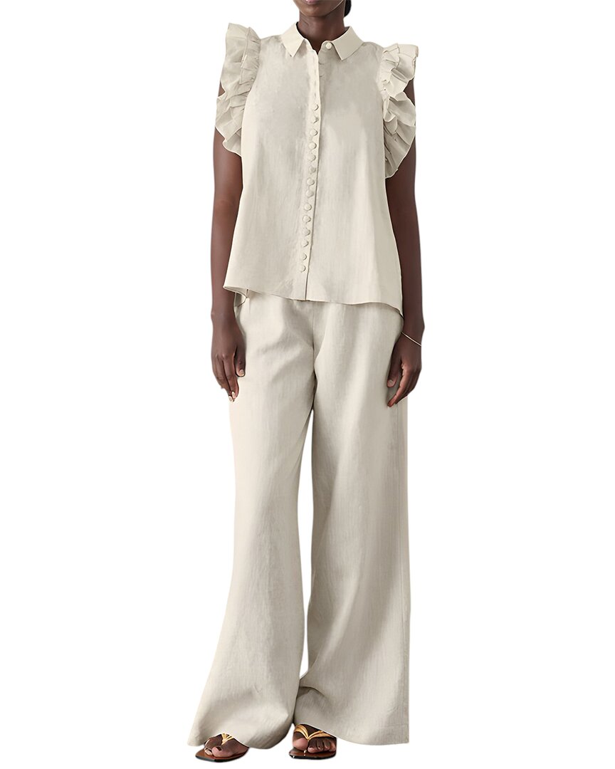 Camila Blanco 2pc Top & Pant Set In Neutral