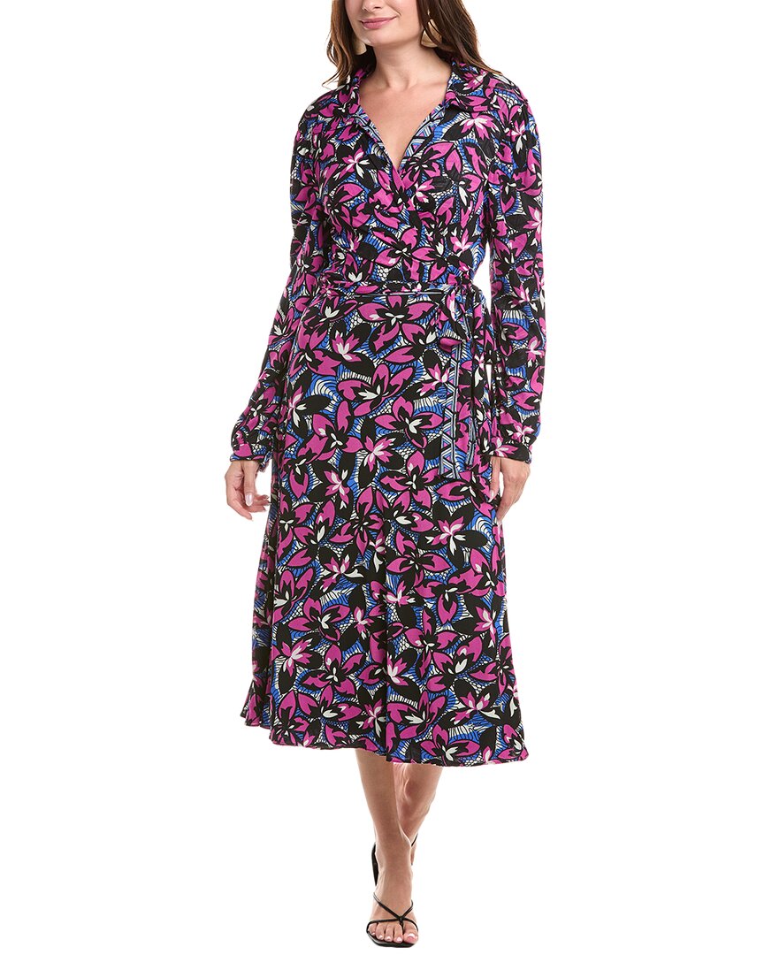 Diane Von Furstenberg Phoenix Reversible Mesh Wrap Dress In Purple
