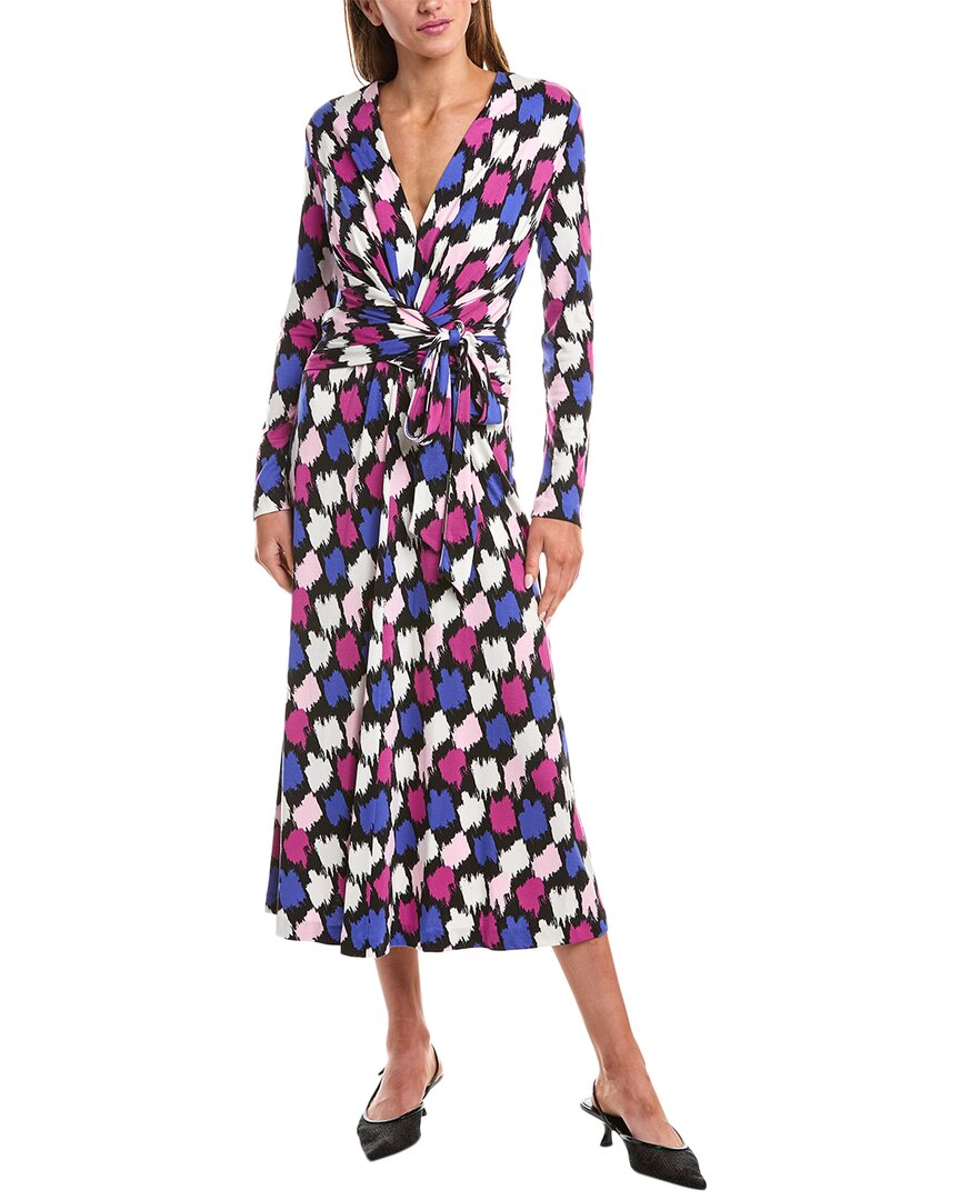 Diane Von Furstenberg Dorothee Brushstroke-print Midi Dress In Blue