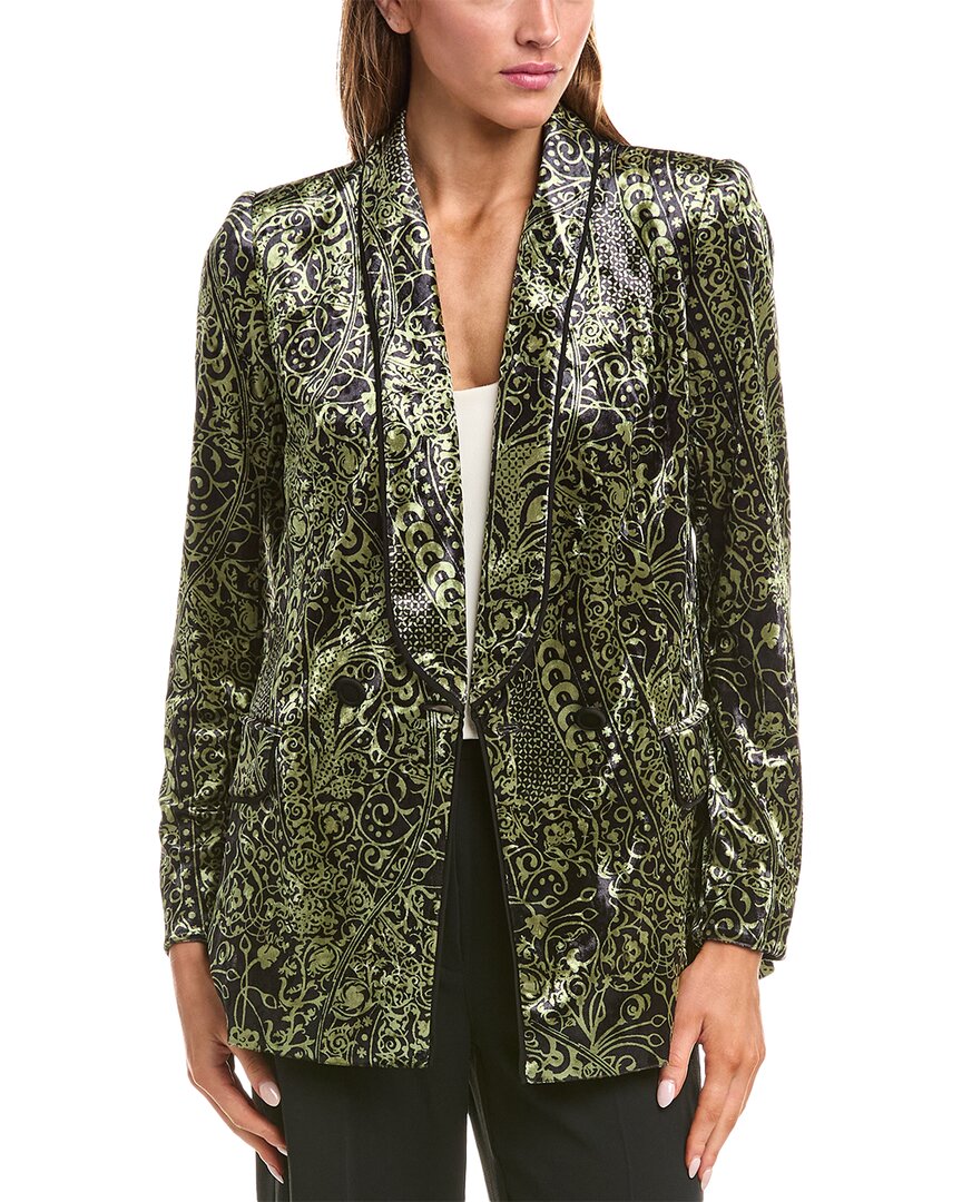 Diane Von Furstenberg Chiana Velvet Blazer In Green