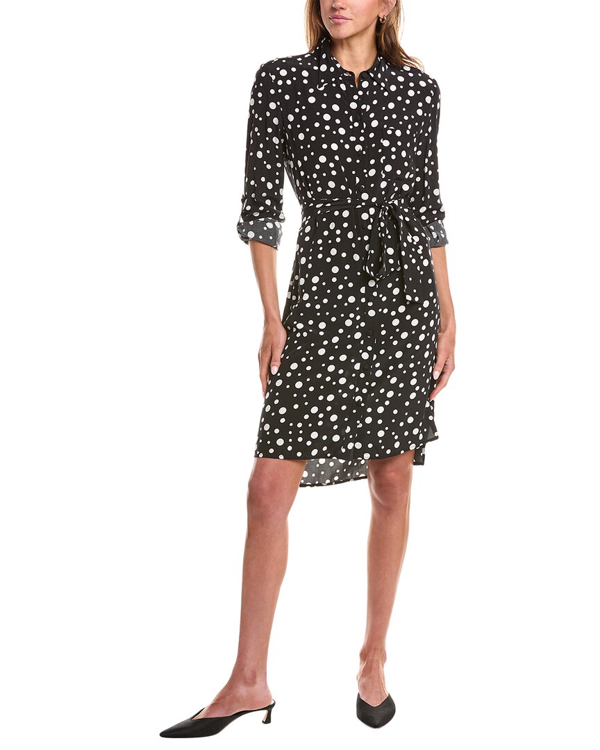 Diane Von Furstenberg Prita Polka-dot Crepe De Chine Shirt Dress In Black