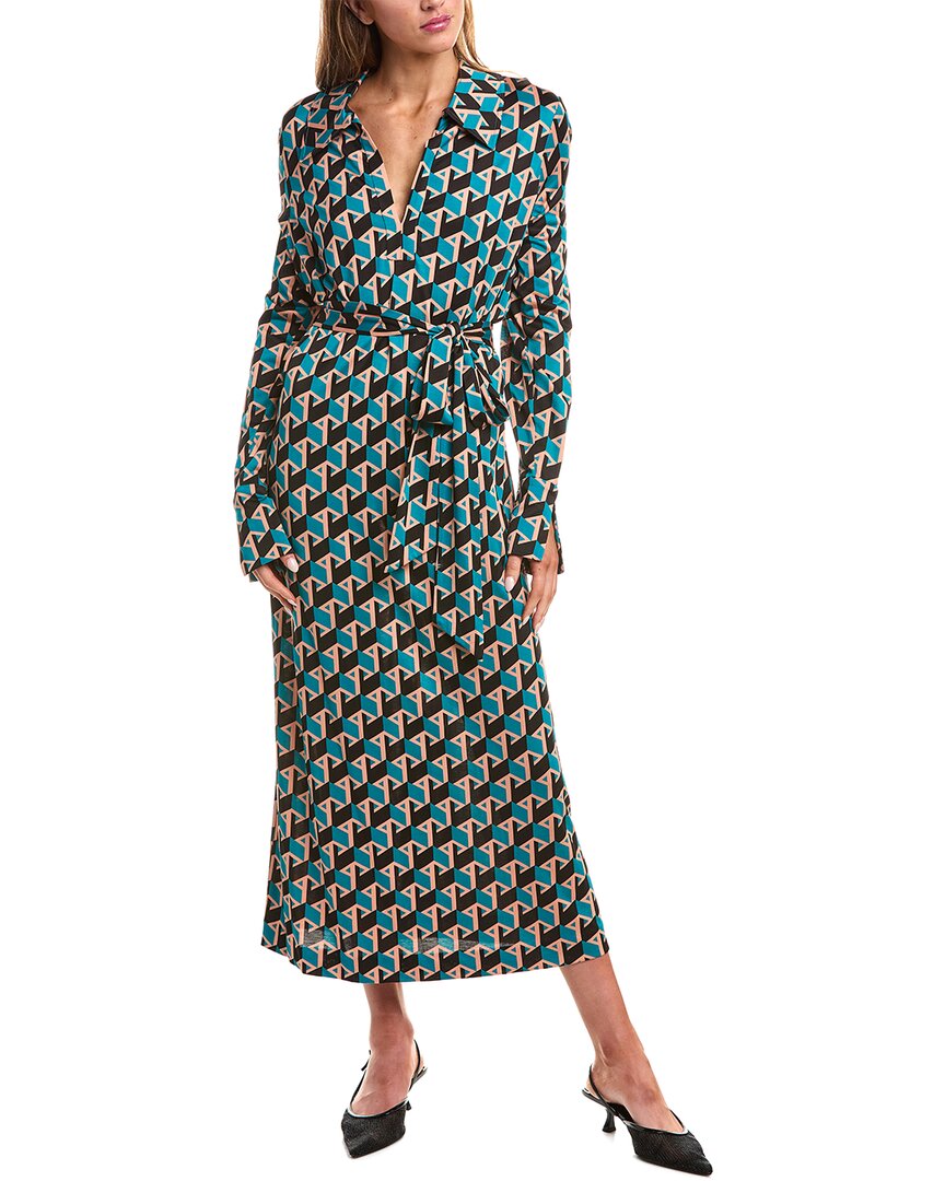 Diane Von Furstenberg Bianco Maxi Dress In Blue