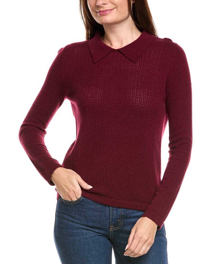 Kier + J Wool & Cashmere-blend Polo Sweater In Burgundy