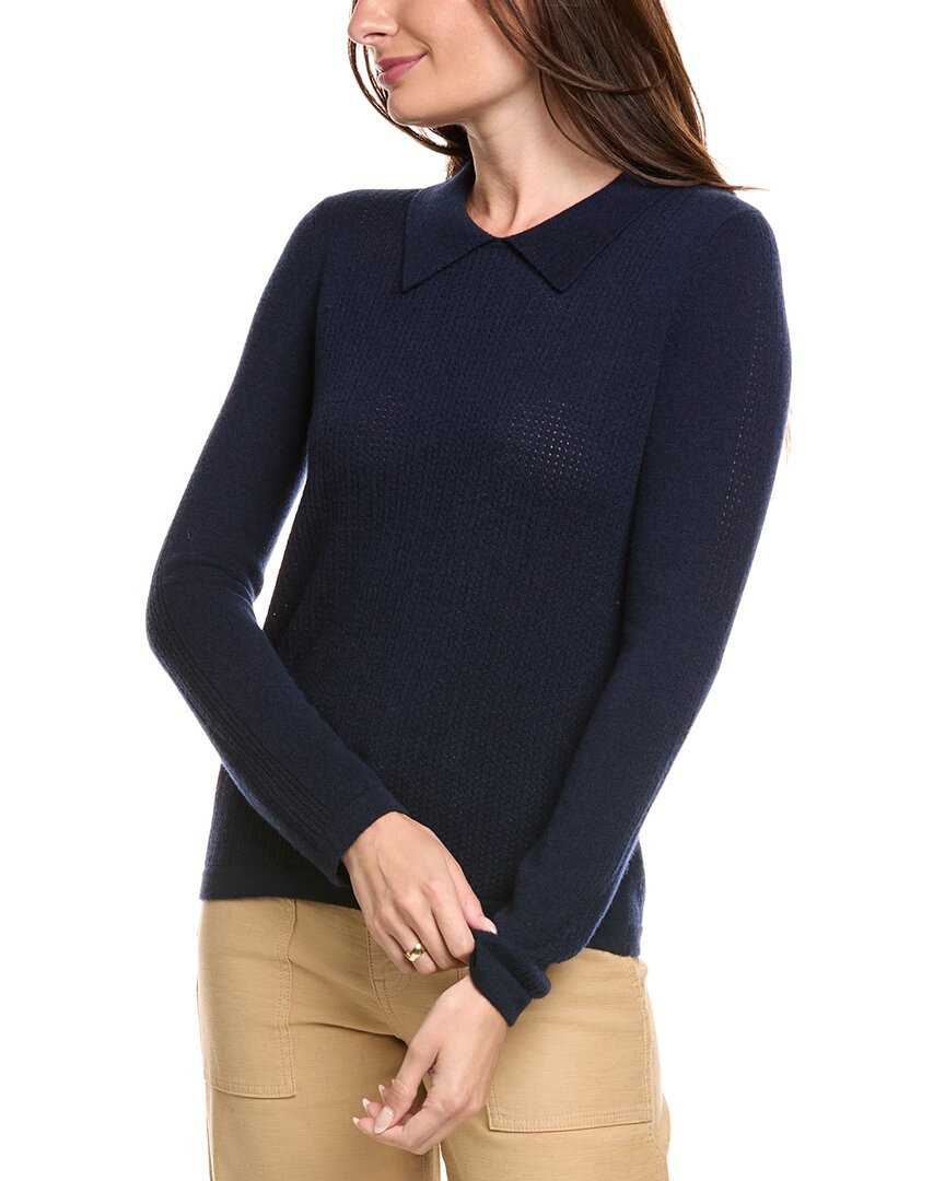 Kier + J Wool & Cashmere-blend Polo Sweater In Blue