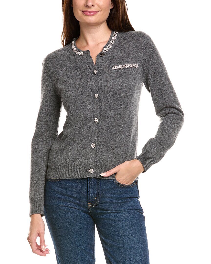 Kier + J Wool & Cashmere-blend Cardigan In Gray
