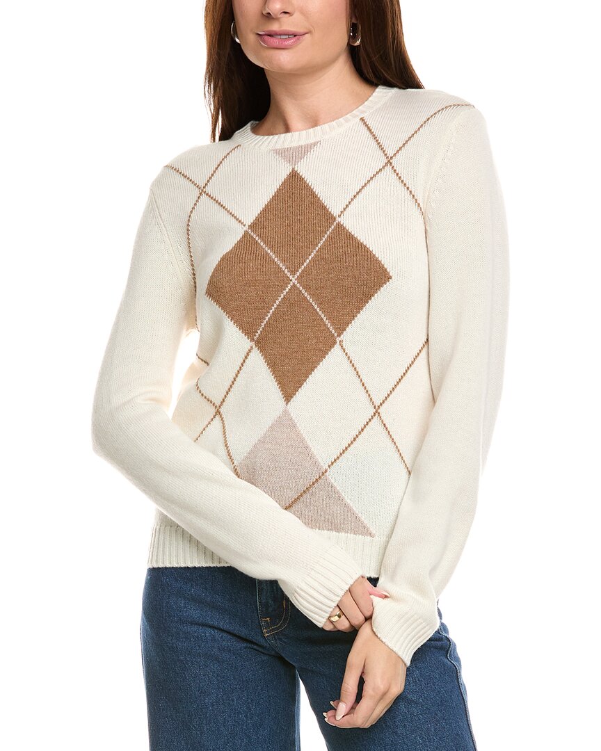 Kier + J Argyle Wool & Cashmere-blend Sweater In Neutral