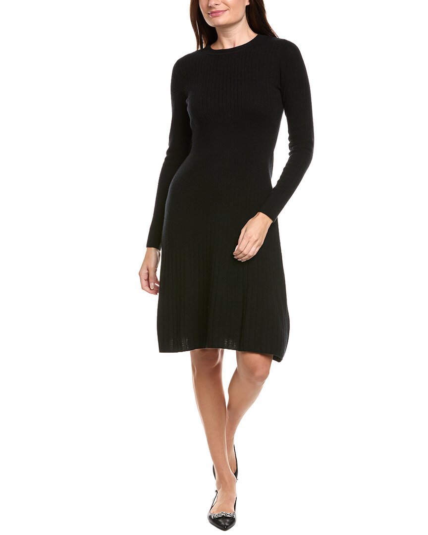 Kier + J Turtleneck Wool & Cashmere-blend Dress In Black