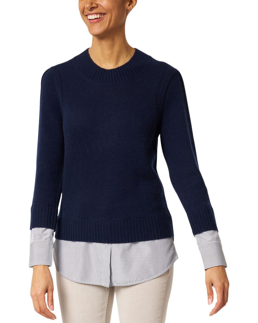 Brochu Walker Eton Wool & Cashmere-blend Sweater In Blue