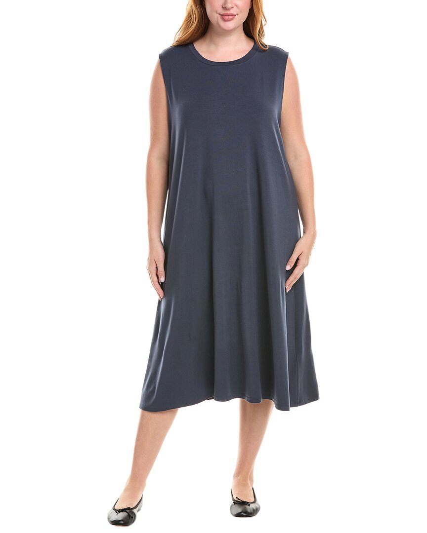 Eileen Fisher Jersey Shift Dress In Blue