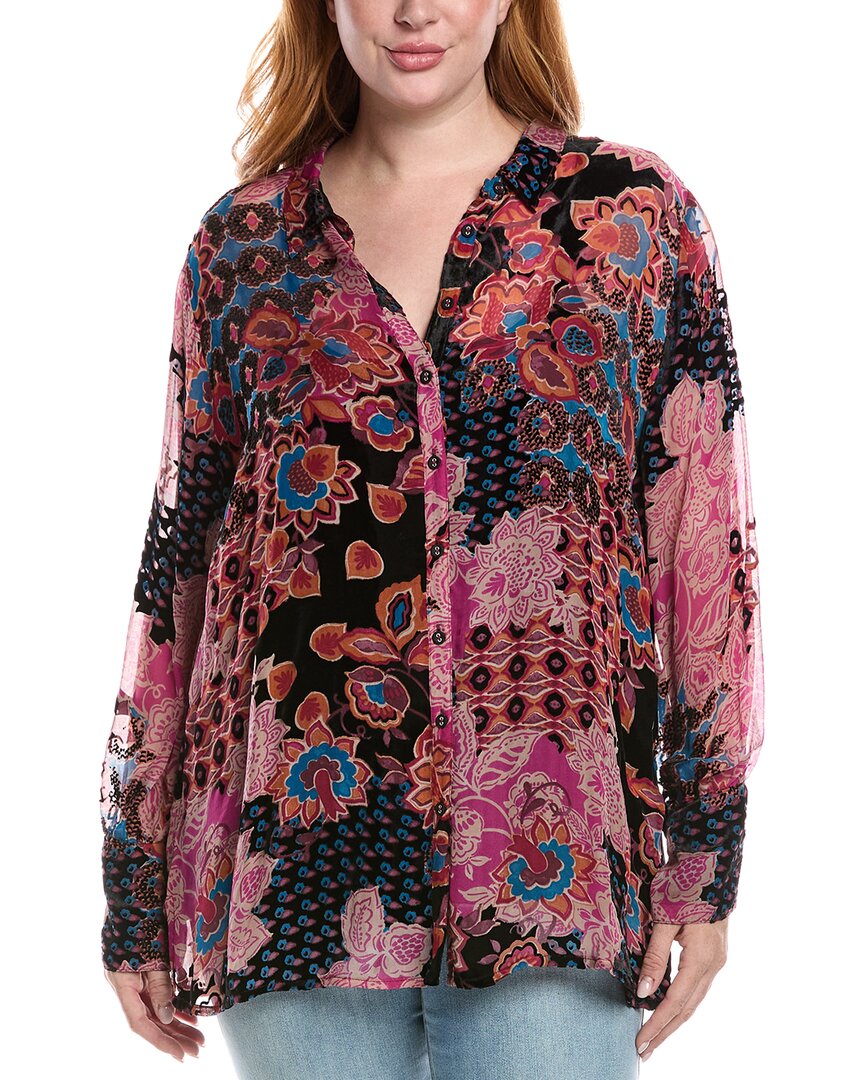 Johnny Was Yrene Burnout Blouse In Alvarado Burnout In Multi