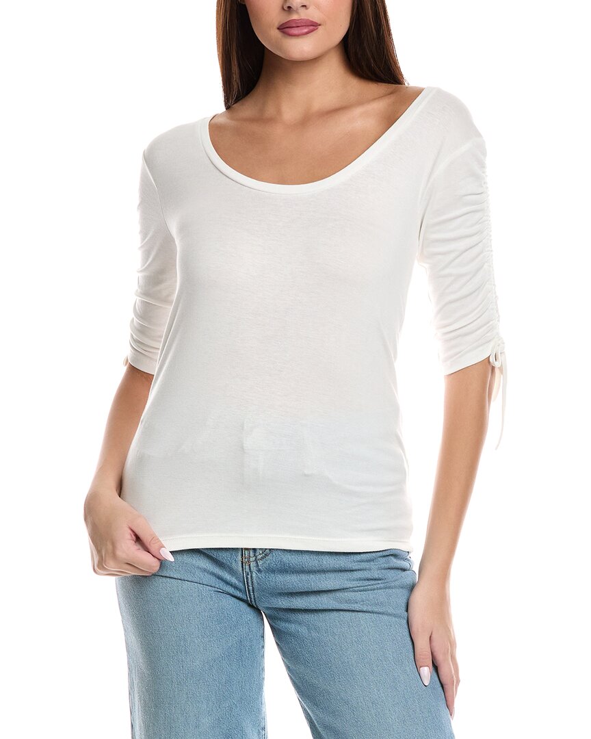 Grey State Top In White