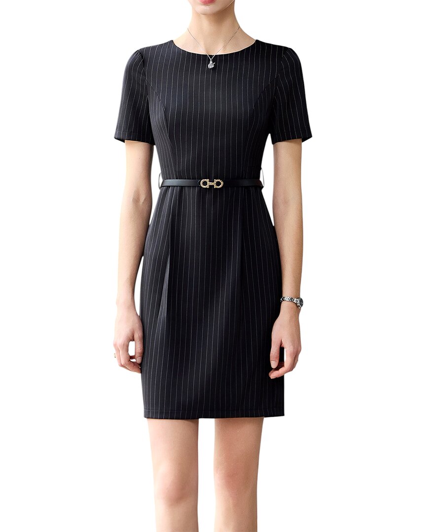 Bossy Chic Mini Dress In Black