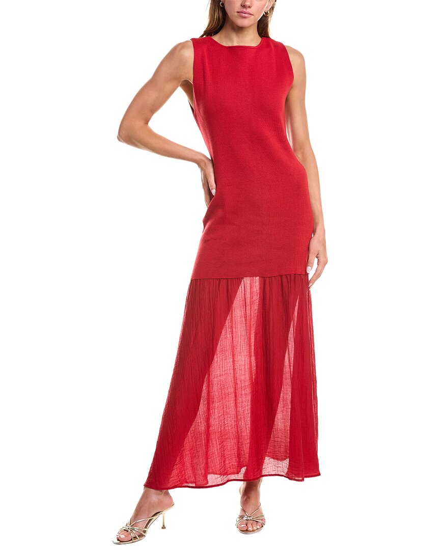 Reveriee Midi Dress In Red