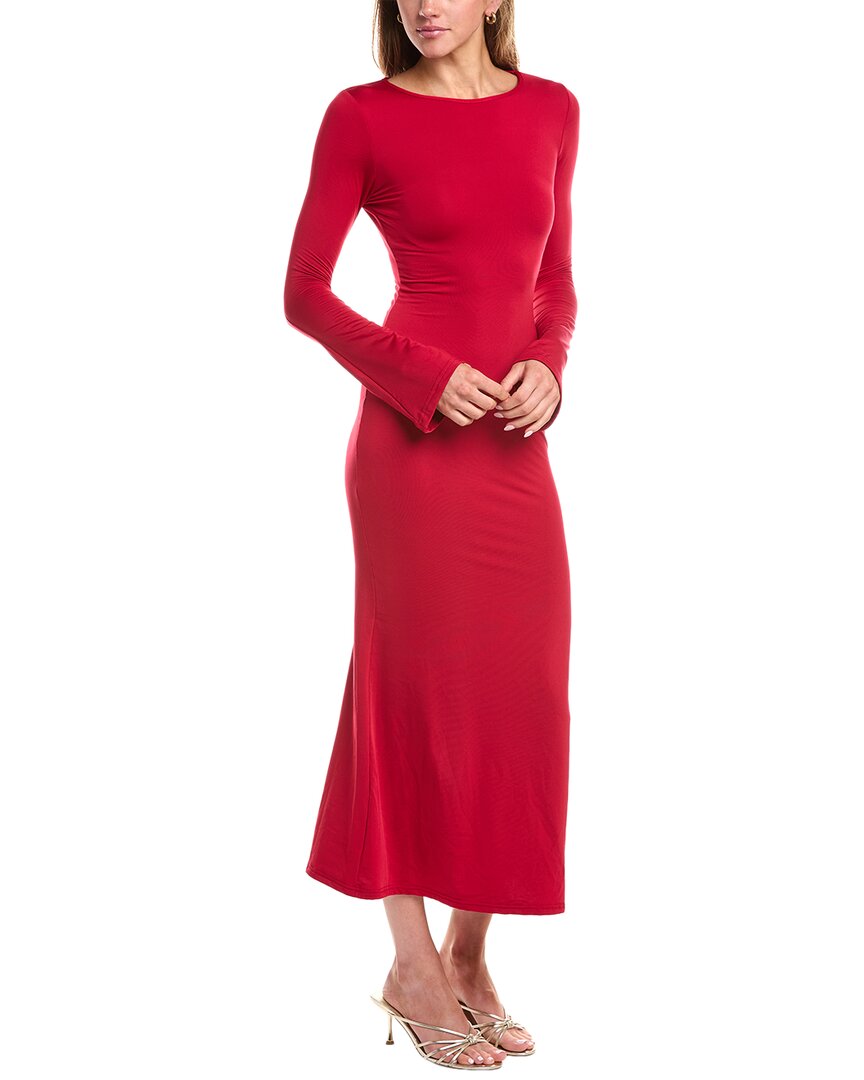 Reveriee Midi Dress In Red