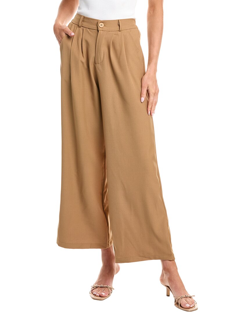 Reveriee Pleated Pant In Brown