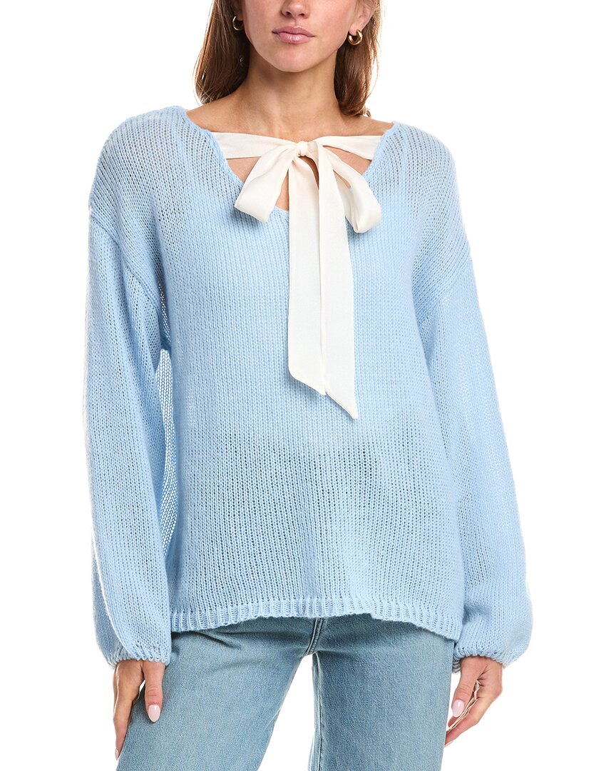 Reveriee Halter Strap Sweater In Blue