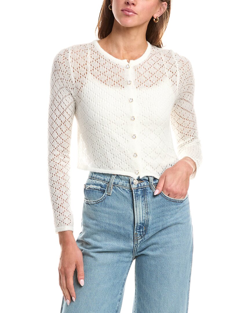Reveriee Pointelle Cardigan In White