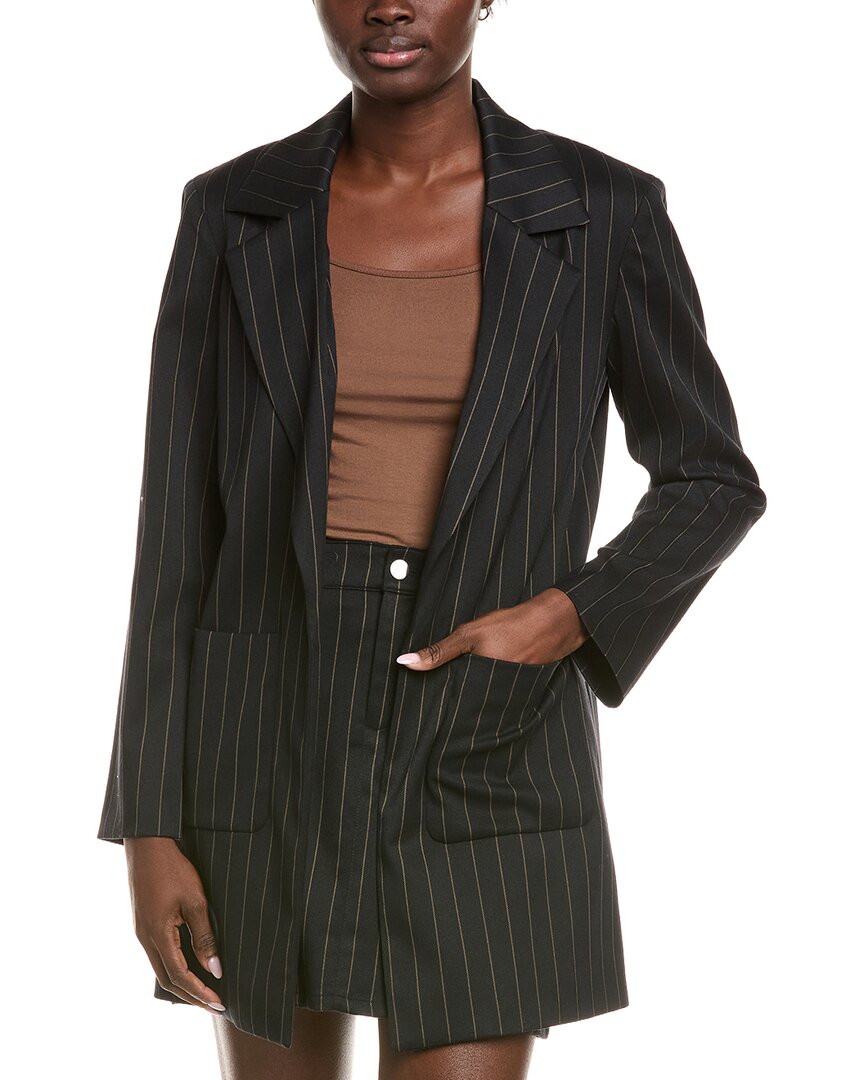 Kenneth Cole Pinstripe Jacket In Black