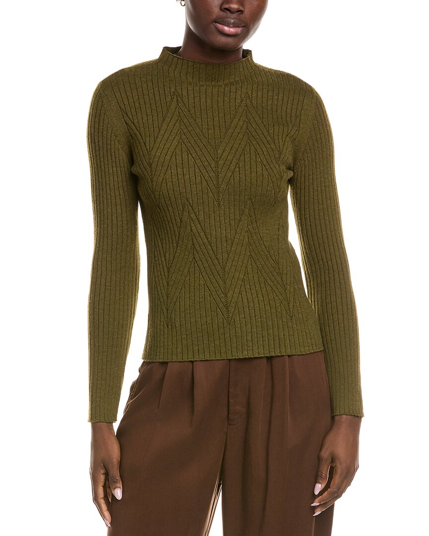 Kenneth Cole Chevron Stitch Sweater In Green