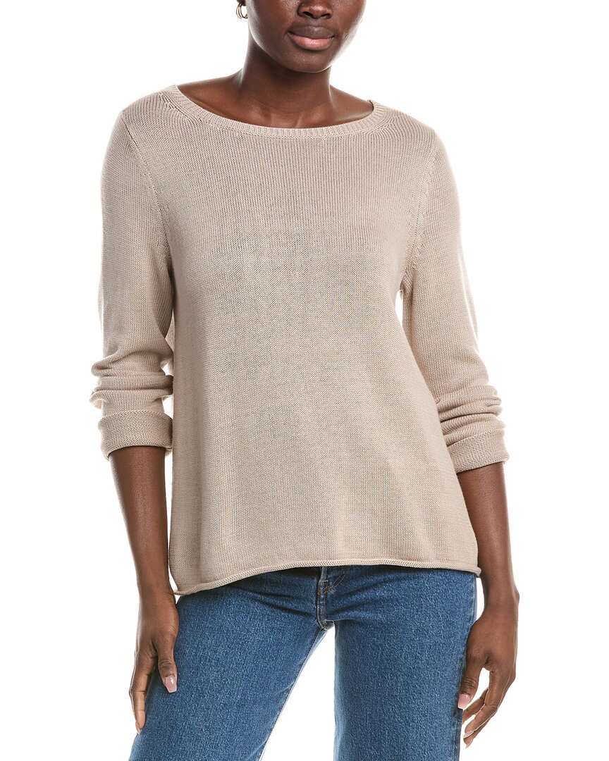 Eileen Fisher Bateau Neck Sweater In Neutral