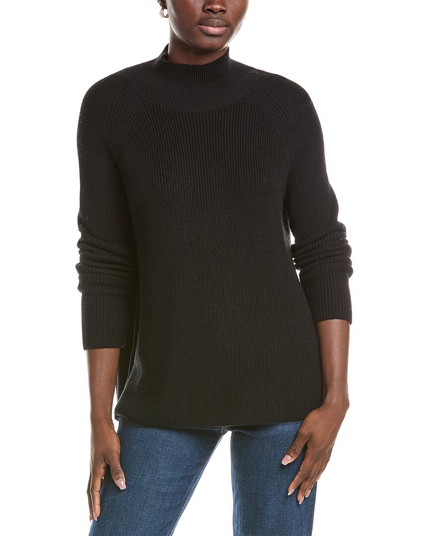 Eileen Fisher Turtleneck Wool Sweater In Black