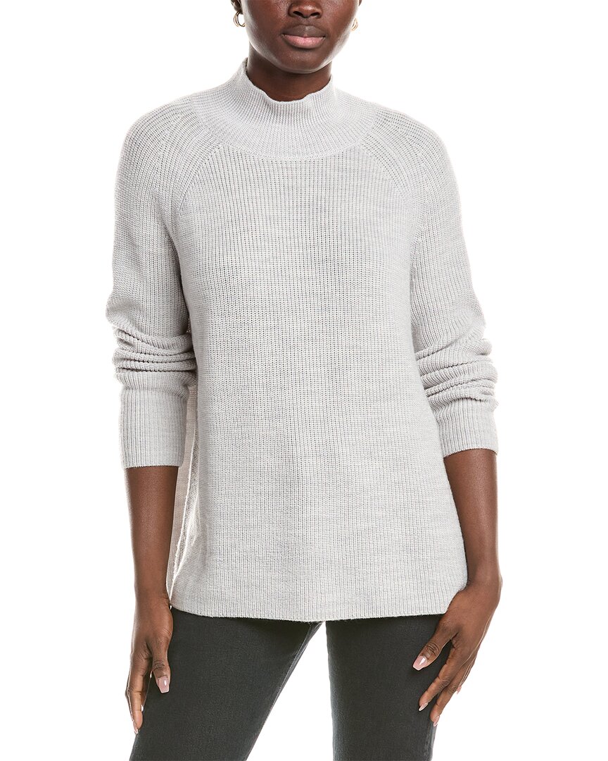 Eileen Fisher Turtleneck Wool Sweater In Gray
