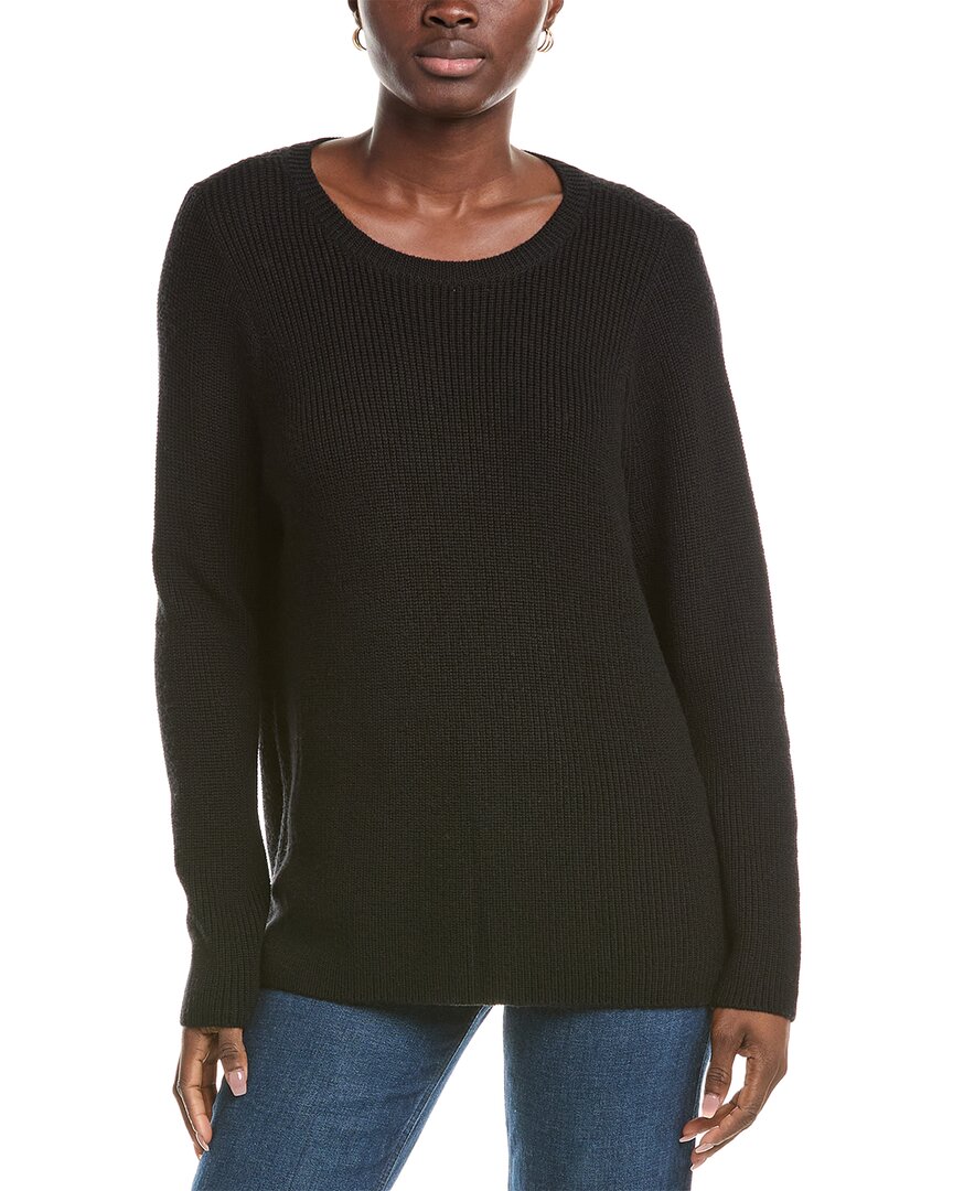 Eileen Fisher Textured Wool Sweater In Black