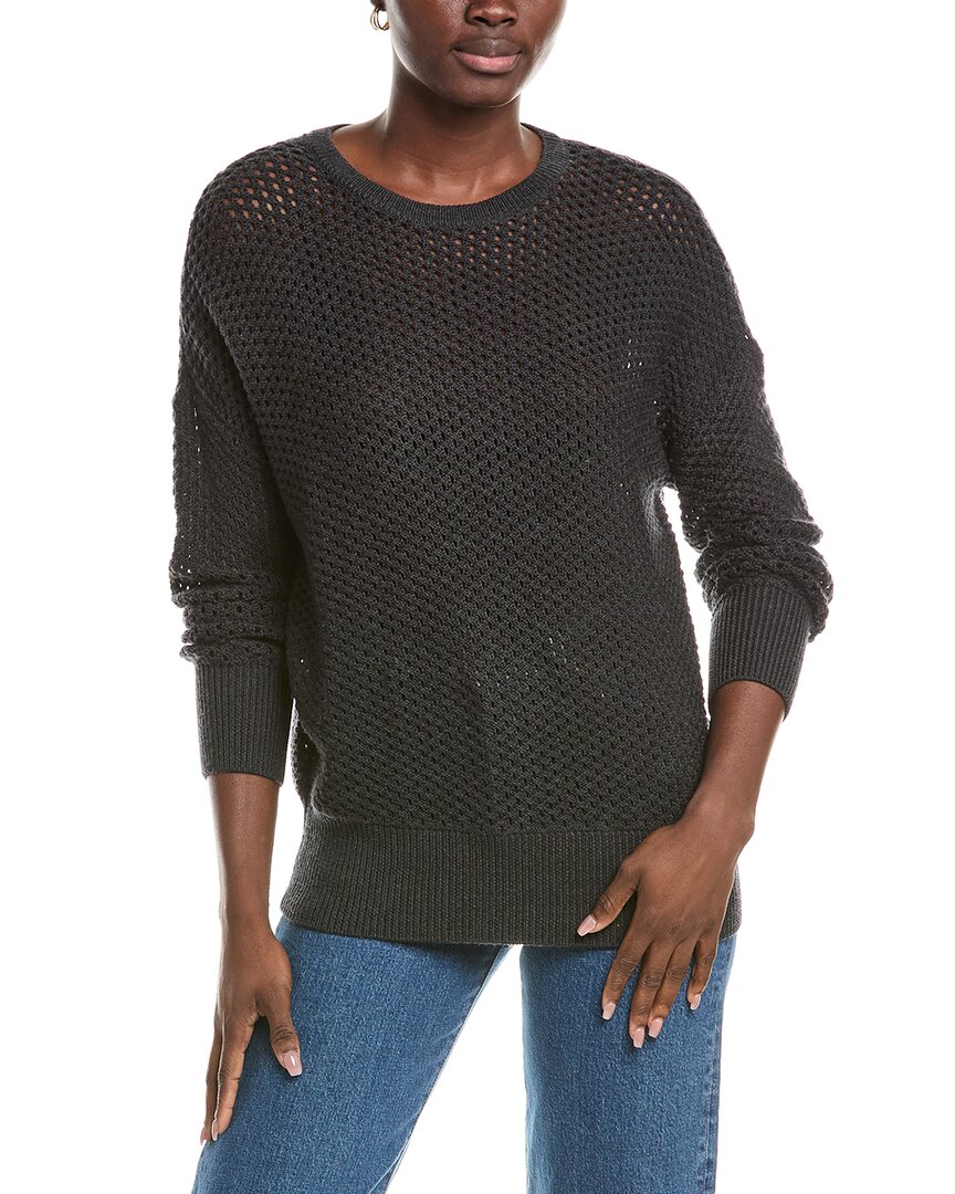 Eileen Fisher Textured Wool Sweater In Black