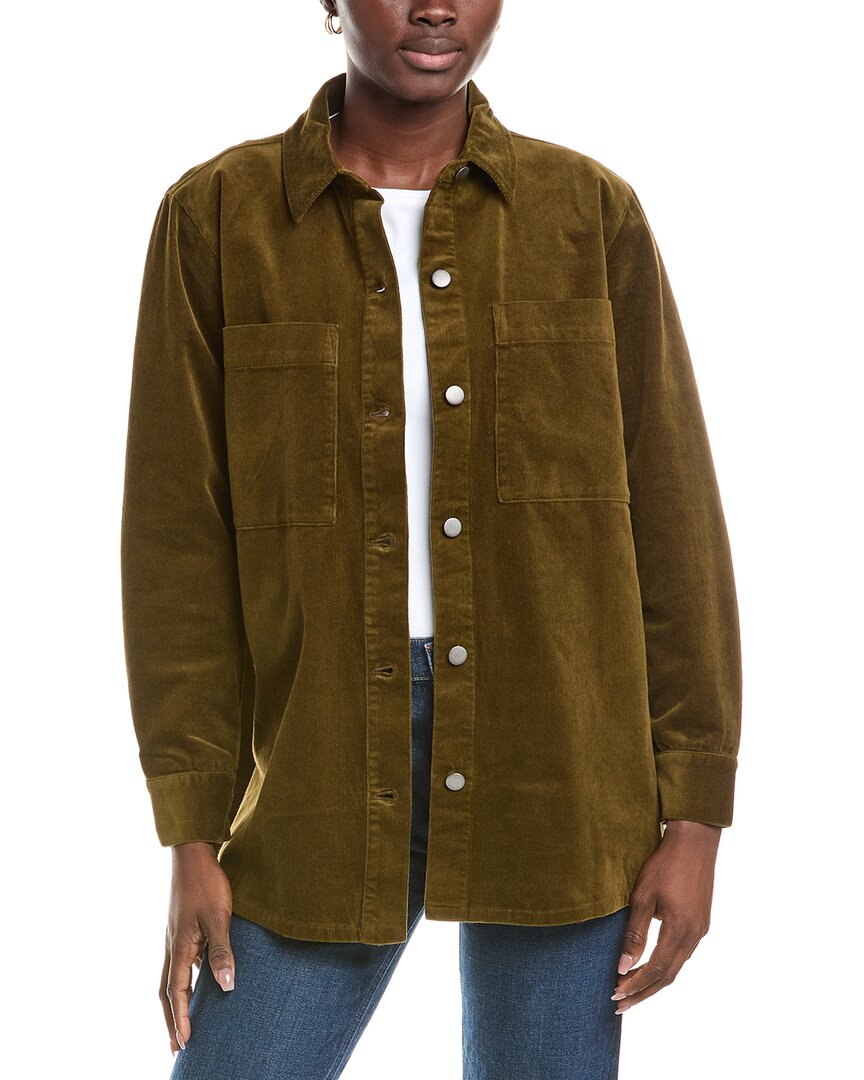 Eileen Fisher Classic Collar Corduroy Jacket In Green