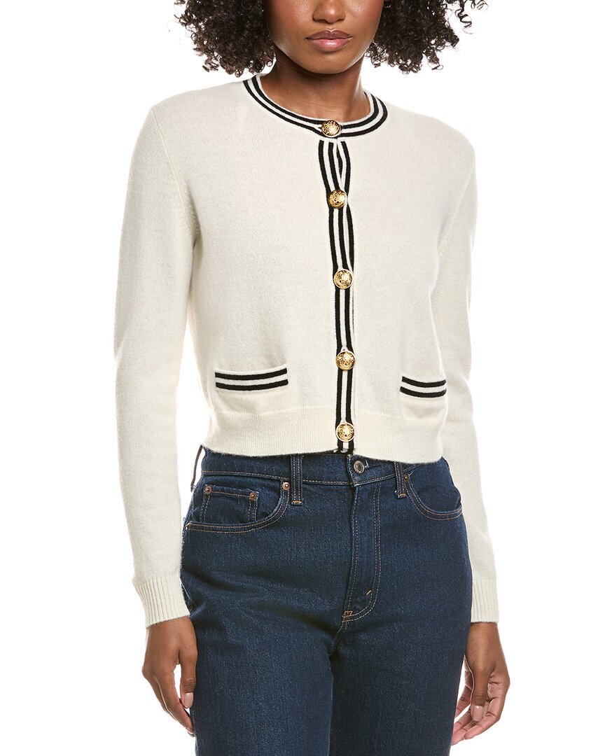 Hannah Rose Double Tipping Jacket Cardi With Pocke In White