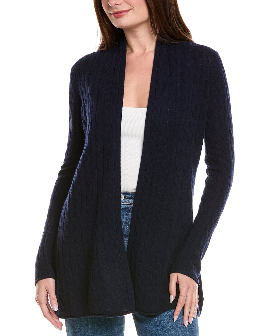 Hannah Rose Breezy Cable Wool & Cashmere-blend Duster In Blue