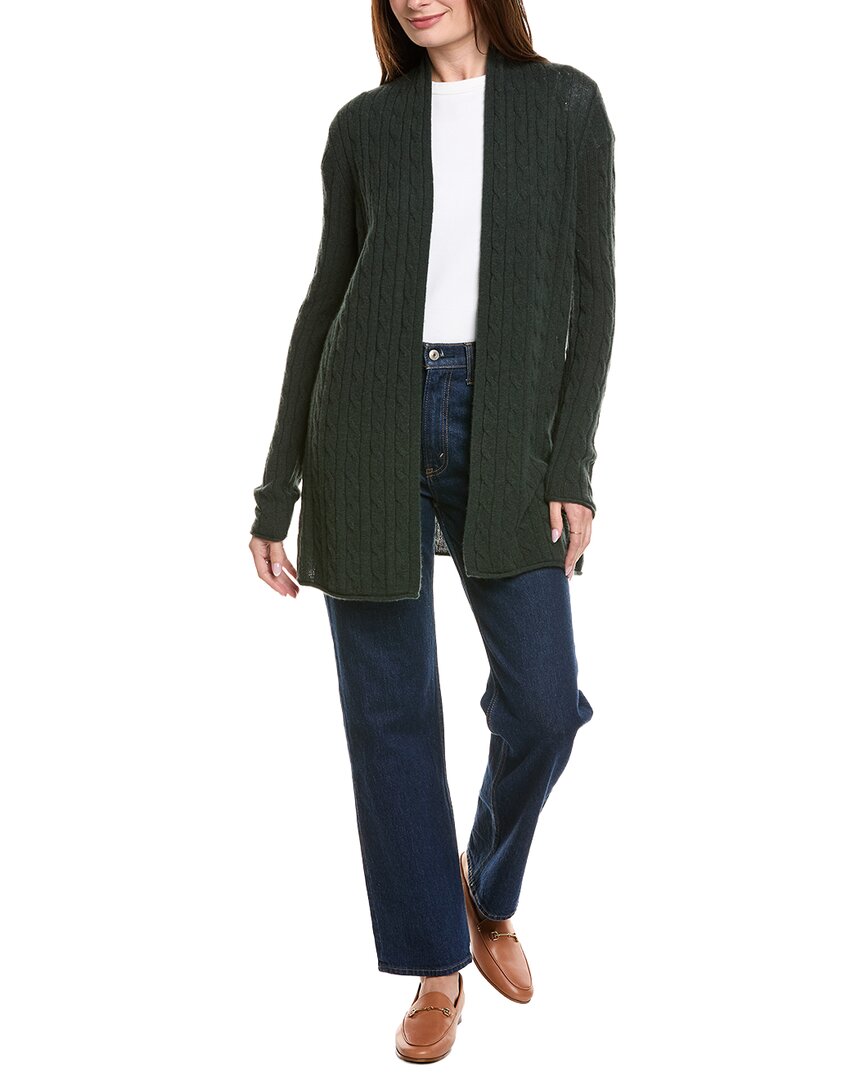 Hannah Rose Breezy Cable Wool & Cashmere-blend Duster In Black