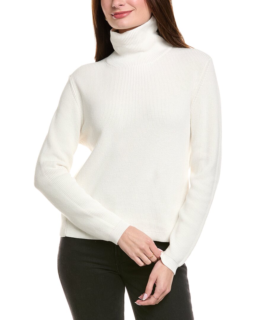 Hannah Rose Shaker Turtleneck Cashmere-blend Sweater In White