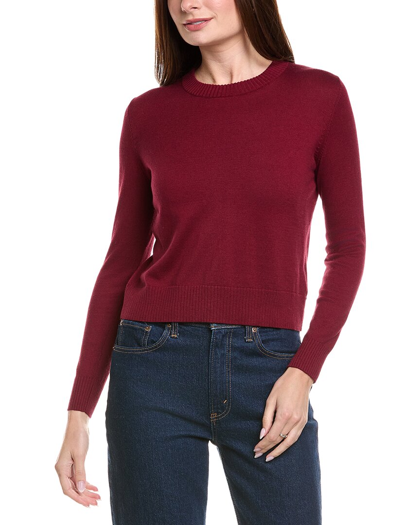 Hannah Rose Shrunken Crewneck Cashmere-blend Sweater In Red
