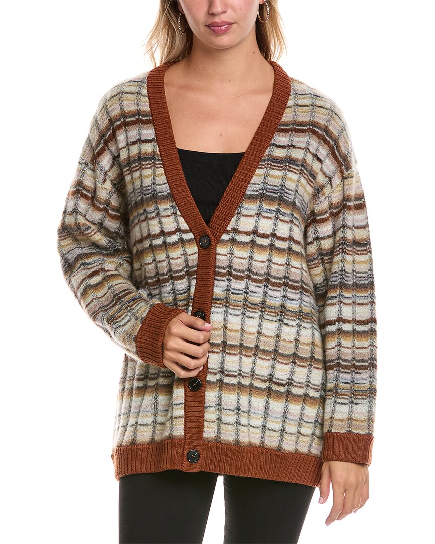 Missoni Mohair & Wool-blend Cardigan In Sand
