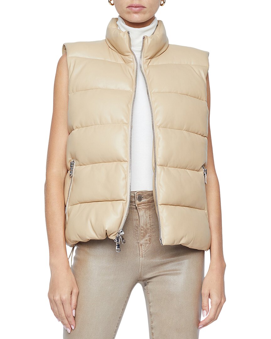 L Agence L'agence Tori Zipper Puffer Vest In Brown