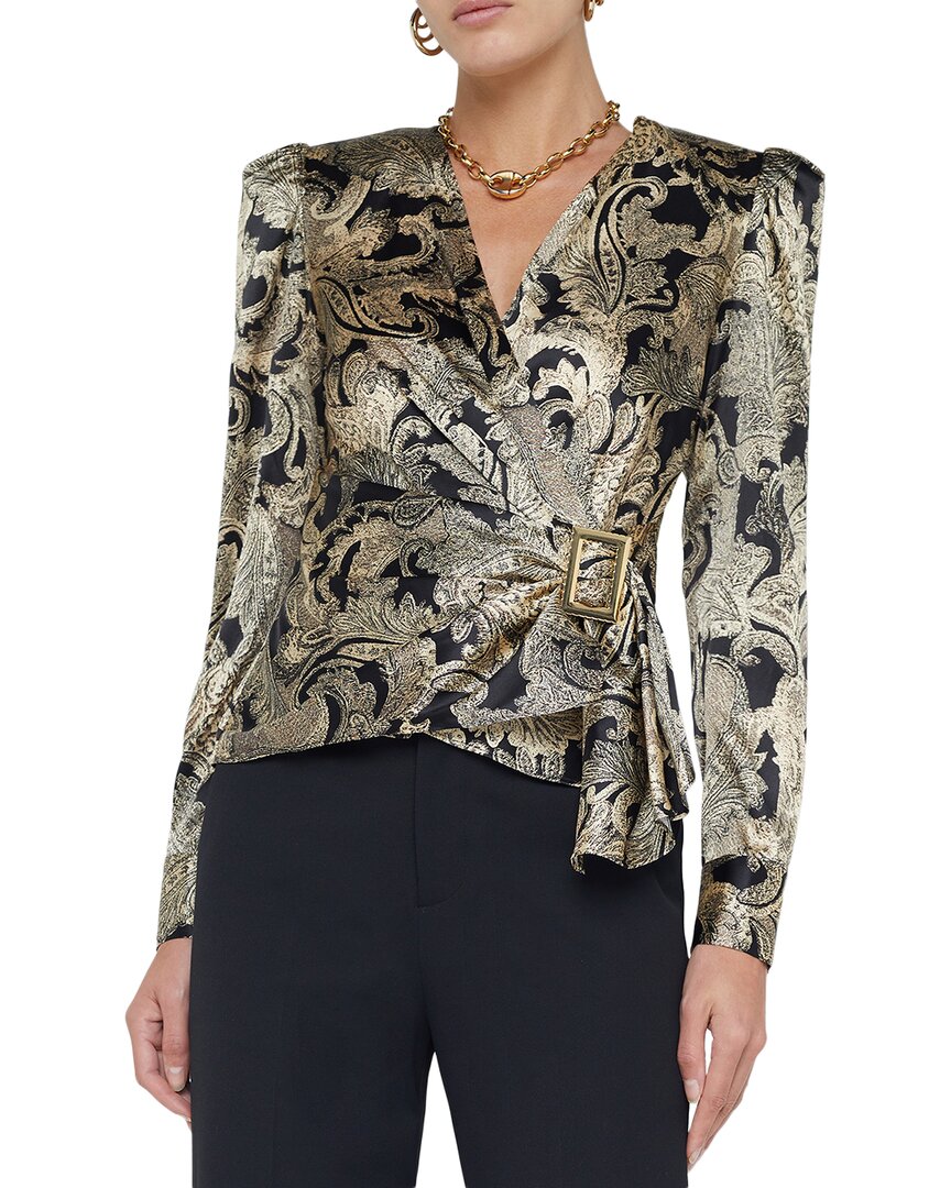 L'agence Bensen Silk-blend Wrap Blouse In Green